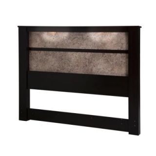 South Shore Furniture Gloria Laminated Particleboard King Headboard with Lights in Chocolate and Marble 9056290