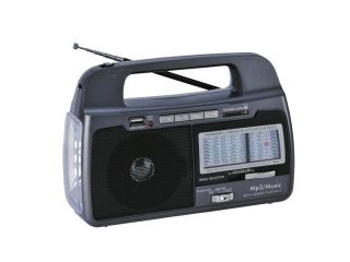 Portable Mini MP3 AM FM Bands Weather Radio w/Built In USB & SD & Torch Light