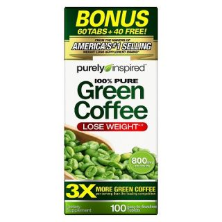 Purely Inspired 100 % Pure Green Coffee Bean   100 Count