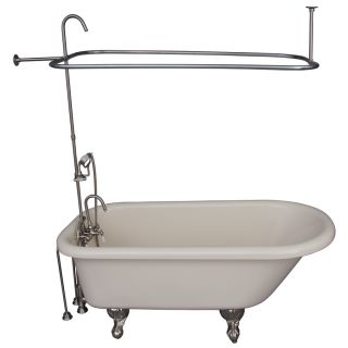 Barclay Acrylic Oval Clawfoot Bathtub with Back Center Drain (Common: 30 in x 60 in; Actual: 24.5 in x 30 in x 60 in)