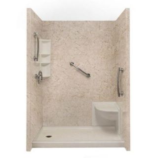 Ella Complete Freedom 40 in. x 65 in. x 98.5 in. 3 piece Easy Up Adhesive Shower Surround Package in Brecchia EW SS BRE CFP L