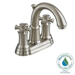 American Standard Portsmouth 4 in. 2 Handle High Arc Bathroom Faucet with Speed Connect Drain in Satin Nickel 7420.221.295