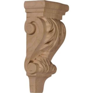 Ekena Millwork 1 3/4 in. x 3 in. x 6 in. Unfinished Wood Mahogany Extra Small Acanthus Pilaster Corbel CORW03X02X06PAGM