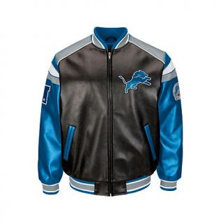 Officially Licensed NFL Faux Leather Varsity Jacket   Lions   7756842