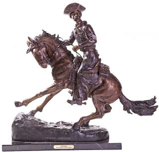 Cowboy Bronze Remington Statue   Shopping