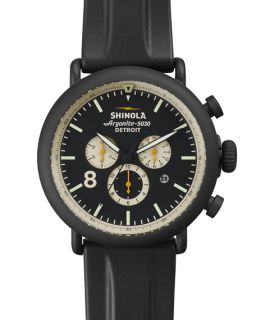 Shinola 47mm Runwell Chronograph Watch, Black