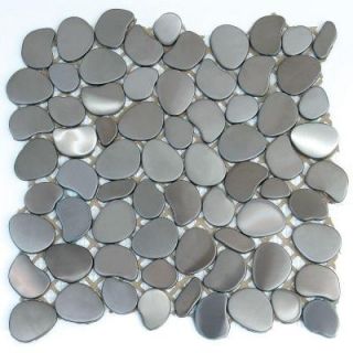 Solistone Metal Freeform Astro 11 in. x 11 in. x 6.35 mm Stainless Steel Mosaic Wall Tile (8.4 sq. ft. / case) 9007