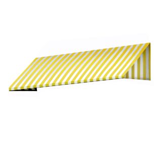 Awntech 76.5 in Wide x 36 in Projection Yellow/White Stripe Slope Low Eave Window/Door Awning