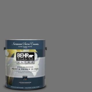 BEHR Premium Plus Ultra 1 gal. #N520 5 Iron Mountain Satin Enamel Interior Paint 775301