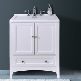 Manhattan White 30.50 inch All in One Laundry Vanity Sink  
