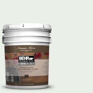 BEHR Premium Plus Ultra 5 gal. #440C 1 Cool White Flat/Matte Interior Paint 175005