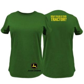John Deere Ladies XXL What Color Is Your Tractor? Logo T Shirt in Green 23005315GR07