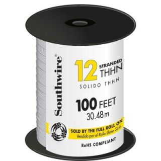 Southwire 100 ft. 12 White Stranded THHN Wire 22965852