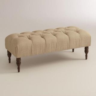 Linen Clare Tufted Upholstered Bench