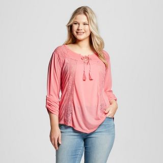 Womens Plus Size Lace Up Top   Almost Famous (Juniors)