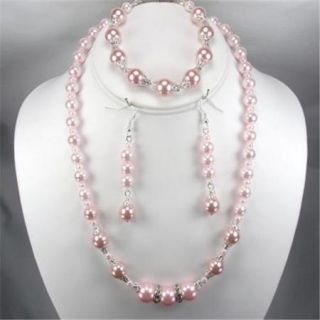 Jewelry and Rosaries MS 635 Pink pearl wedding jewelry