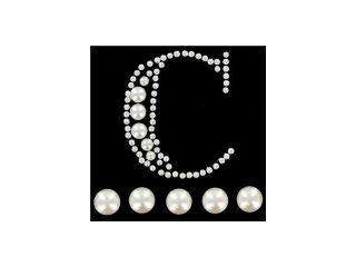 Gemstones Pearl Sticker Letter   C