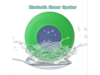Waterproof Suction Bluetooth MP3 Speaker Handsfree Speakerphone for Car/Shower (Green)