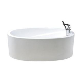 Aquatica PureScape 317 5.25 ft. Acrylic Reversible Drain Oval Bathtub in White PureScape 317