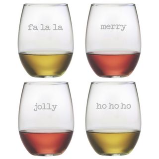 Assorted Holiday Stemless Wine Glass (Set of 4)   17548169  