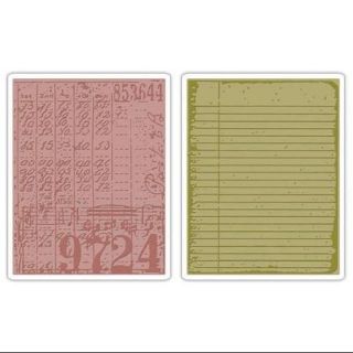 Sizzix Texture Fades Embossing Folders By Tim Holtz 2/Pkg Collage & Notebook