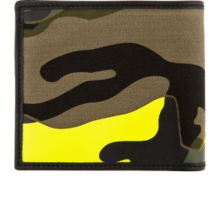 Valentino Green & Blue Leather Patchwork Camo Wallet