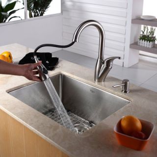 Kraus 21 x 16 Undermount Single Bowl Kitchen Sink with Faucet and