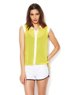 Wedge Shoulder Chiffon Blouse by American Apparel