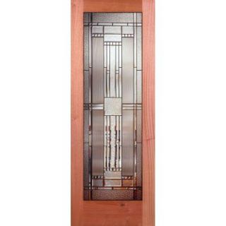 Feather River Doors 24 in. x 80 in. Preston Patina Woodgrain 1 Lite Unfinished Mahogany Interior Door Slab MM15012068P280