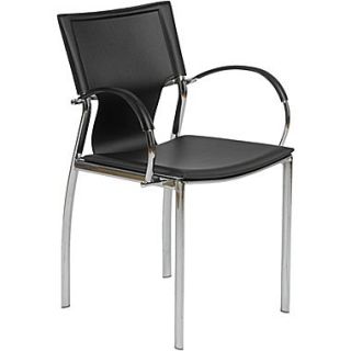 Euro Style™ Vinnie Leather Arm Chair, Black