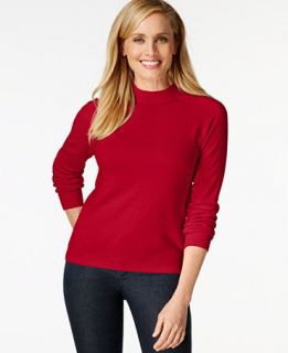 Karen Scott Mock Turtleneck Long Sleeve Sweater, Only at