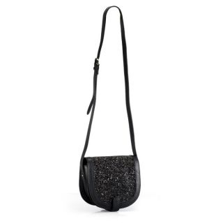 Phive Rivers Leather Black Glitter Crossbody Bag (Italy)   17358318