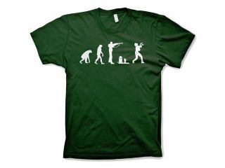 Zombie evolution T Shirt Funny Evolution of Man Walking Dead Shirt (Green) 2XL