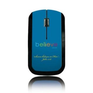 Believe Blue Background Wireless Mouse