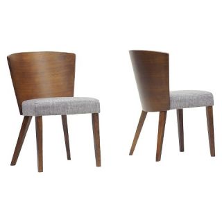 Sparrow Wood Modern Dining Chair   Brown/Gravel (Set of 2)   Baxton