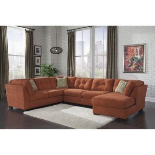 Ashley Delta City 3 Piece Right Sectional in Rust   19701 38 34 17 PKG
