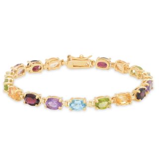 Dolce Giavonna 18k Yellow Gold over Sterling Silver Multi Gemstone