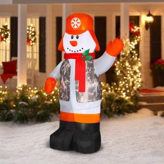Airblown Inflatable 7' Hunting Snowman Christmas Prop