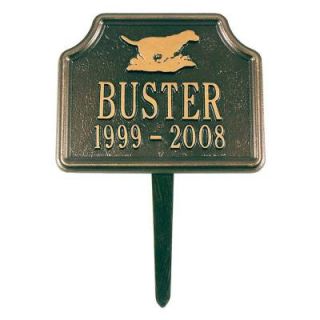 Whitehall Products Retriever Bronze/Gold Two Line Lawn Memorial Plaque 2311OG