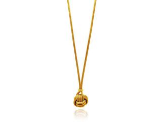 .925 Sterling Silver Gold Plated Knot Italian Necklace