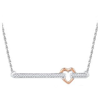 925 Silver and 0.080 CT. T.W. White Diamond Fashion Necklace in 10K