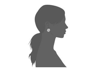 Oscar de la Renta Flower Pearl Button C Earrings White/Black