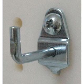 Locking Style Single Rod Pegboard Hook, Silver , 5TPC8