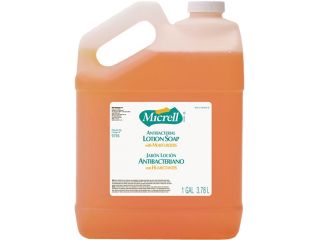 GOJO 9755 04CT MICRELL Antibacterial Lotion Soap, Unscented Liquid, 1 gal Bottle, 4/Carton