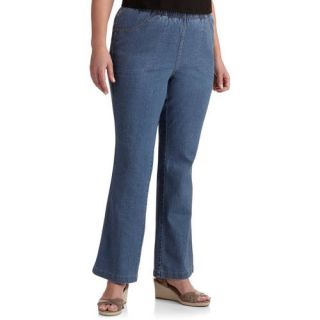 Just My Size Women's Plus Size 4 Pocket Stretch Boot cut Pull On Denim Jeans, Available in Regular and Petite Lengths