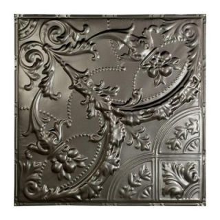 Great Lakes Tin Saginaw 2 ft. x 2 ft. Nail up Tin Ceiling Tile in Argento T53 07