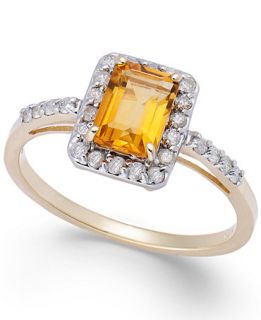 Citrine (1 ct. t.w.) and Diamond (1/4 ct. t.w.) Ring in 14k Gold
