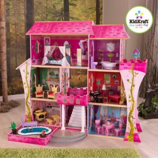 KidKraft Once Upon a Time Wooden Dollhouse with 23 Pieces of Furniture