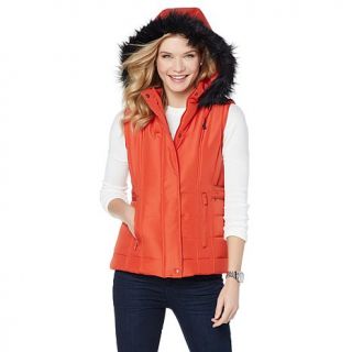 Sporto® Water Resistant Quilted Vest with Removable Hood   7866195