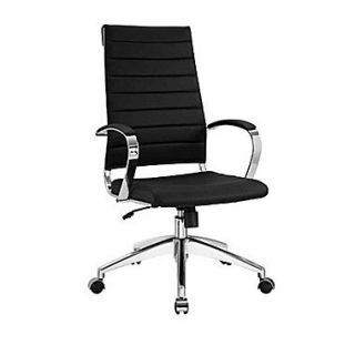 Modway EEI 272 BLK Jive Vinyl High Back Executive Chair with Fixed Arms, Black